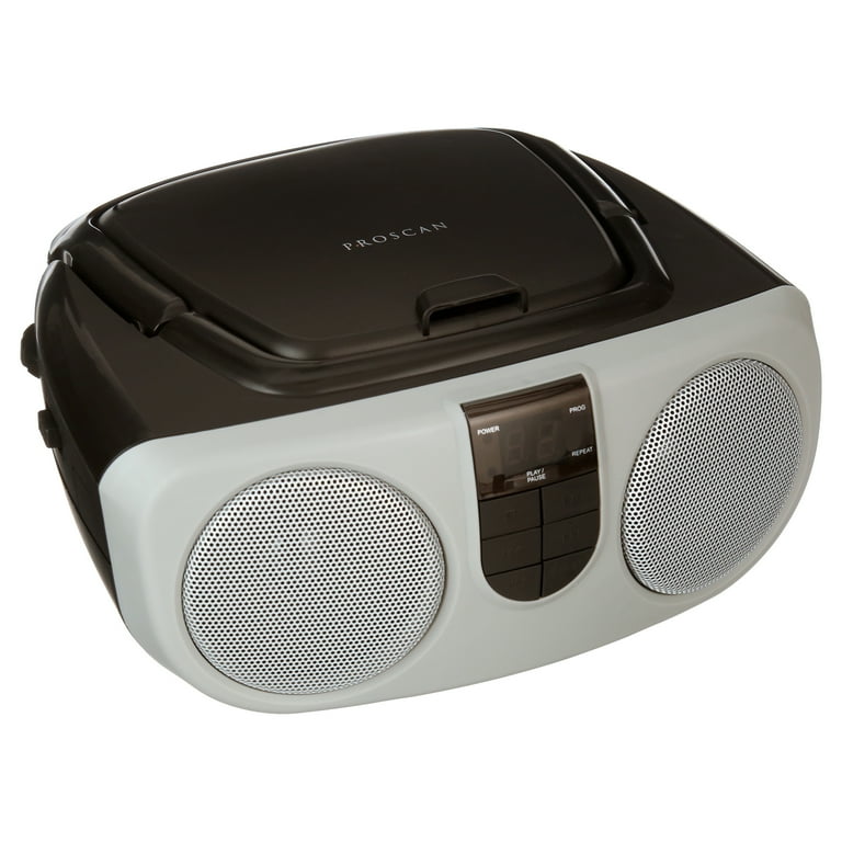 Proscan CD Radio Boombox with Top-Loading CD/CD-R Playback, Silver