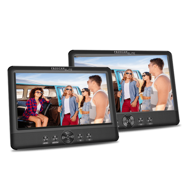 "Proscan Elite 10.1"" Dual Screen Car Vehicle Portable DVD Media Player