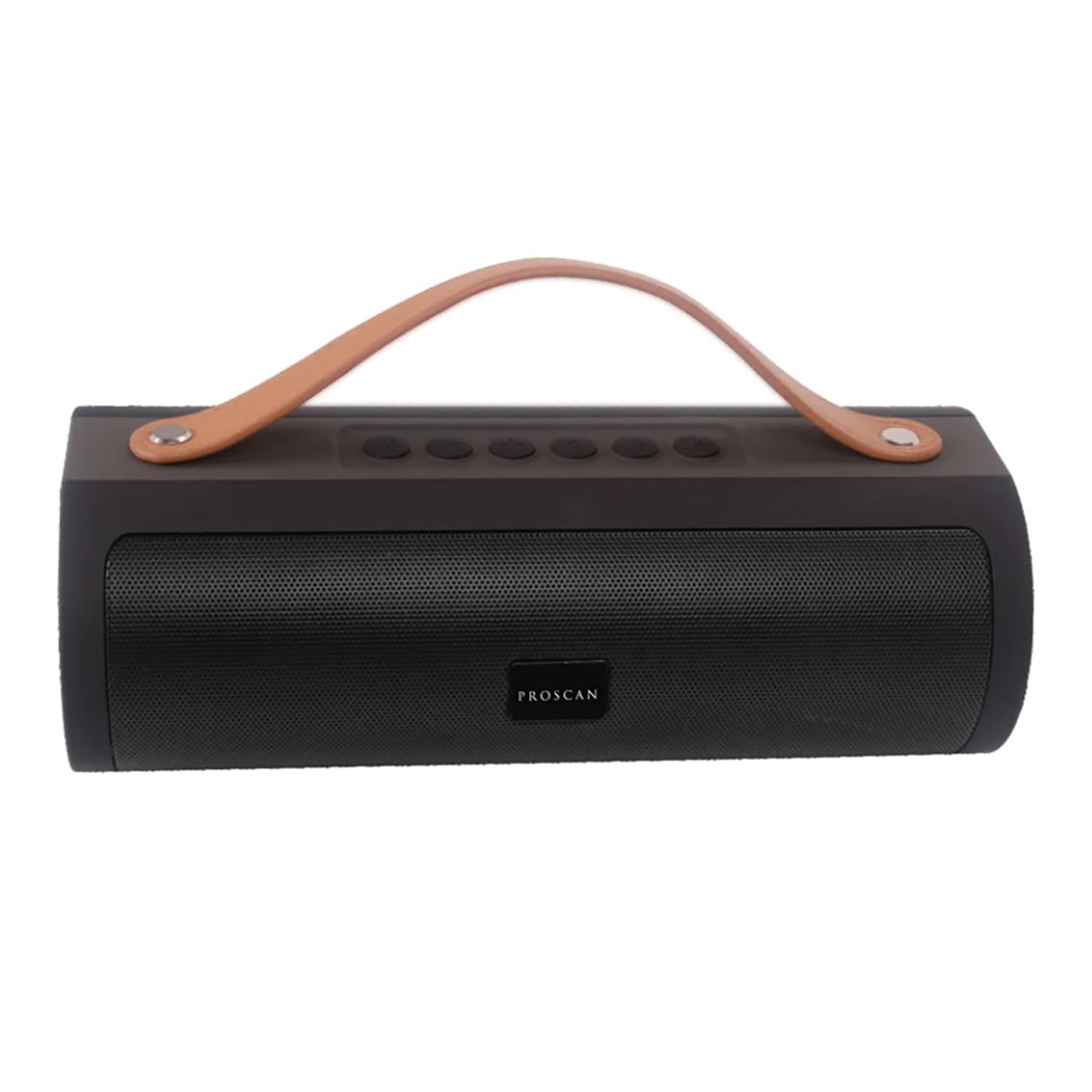 Proscan Portable Bluetooth Speaker with Leather Carrying Strap, Black