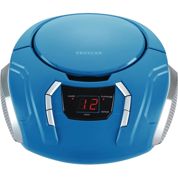 Proscan Portable CD Radio Boombox, Blue, PRCD261