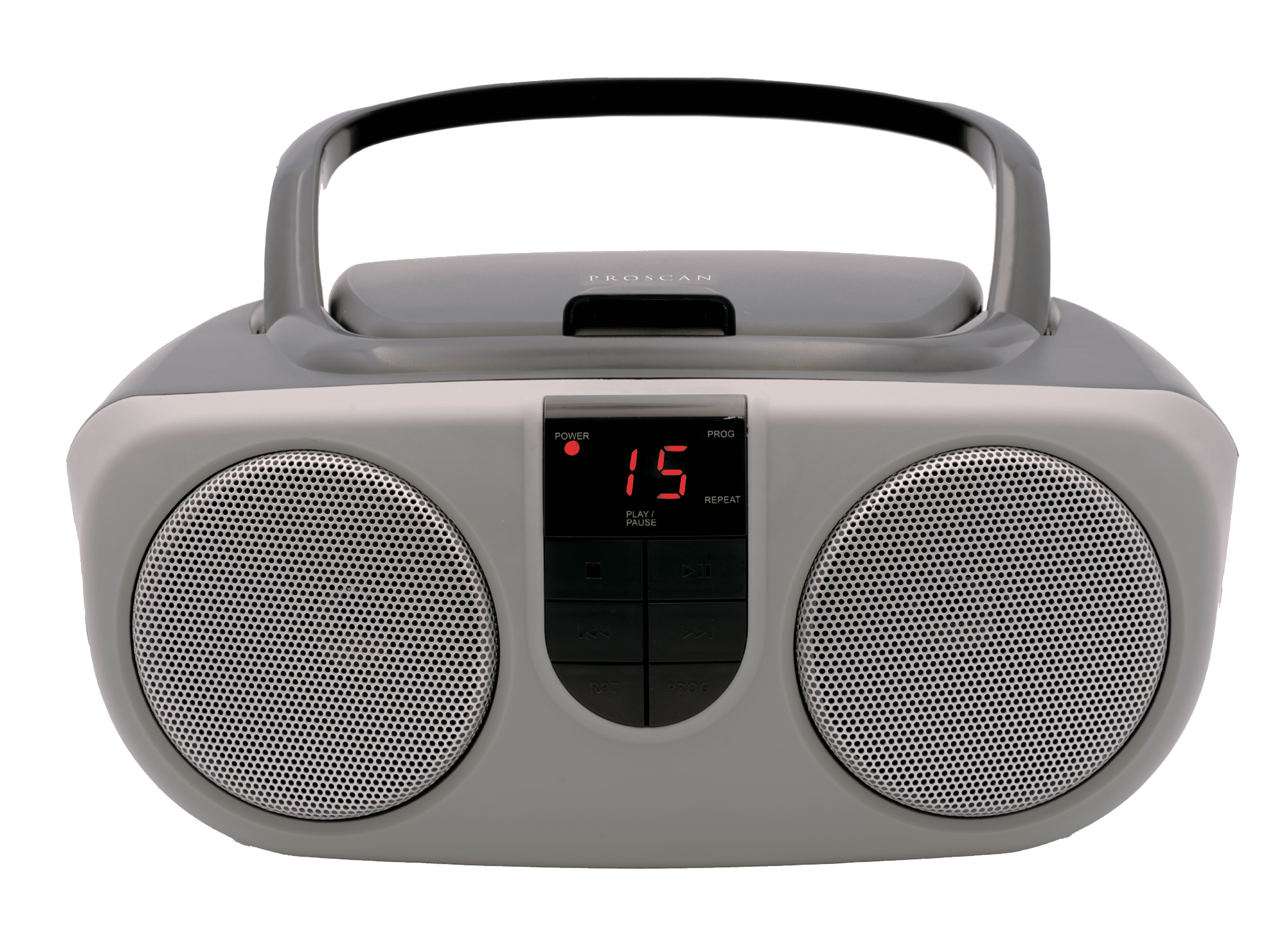 Proscan Portable CD Radio Boombox, Silver, PRCD243M