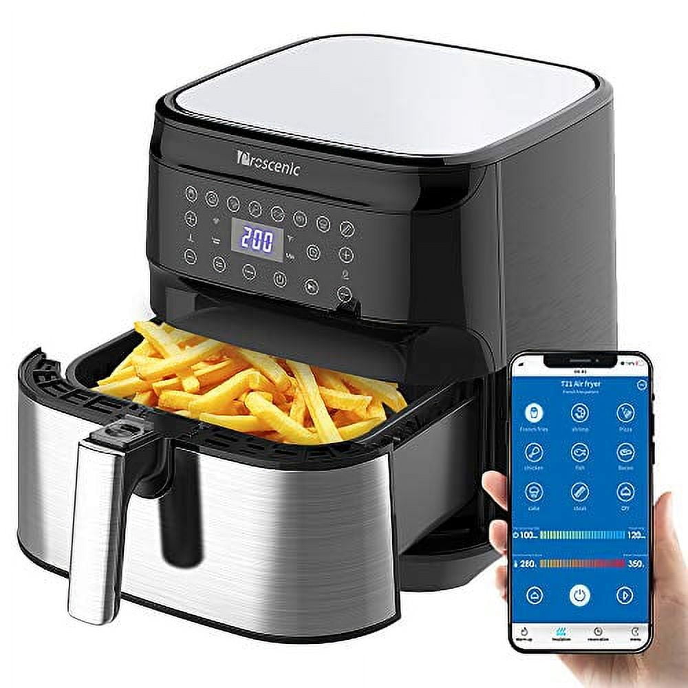 Proscenic T22 Air Fryer, 5.2 Quart App & Alexa Control With 100+ Online  Recipes Digital Toaster Ovens with LCD Screen and Non-Stick Fryer Basket,  Black 