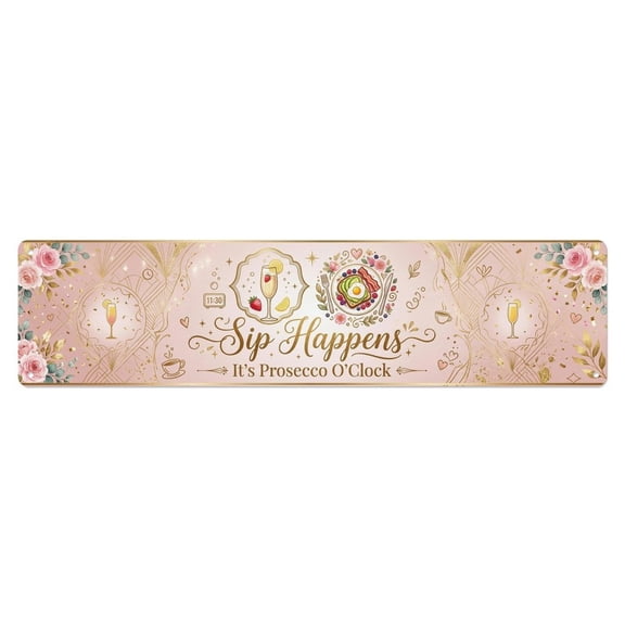 Prosecco Brunch Restaurant Beverage Vintage Metal Tin Sign Plaque Wall Decor for Cafe, Club, Garden Metal Poster 4x16Inch