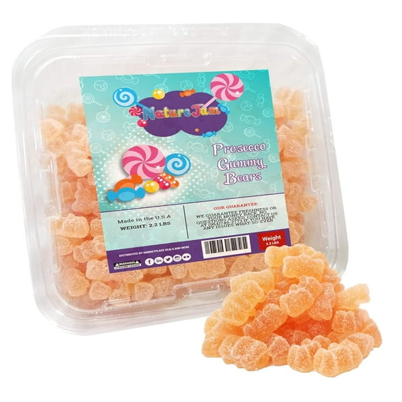 Prosecco Flavored Sour Gummy Bears 2.2 Pounds NON ALCOHOLIC Champagne Flavored