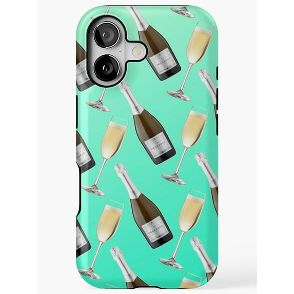Prosecco Pattern Repeating Drink Phone Case for iPhone 17 16 15 14 13 12 11 Pro Max
