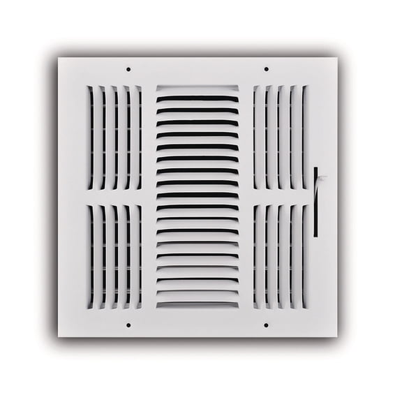 Proselect PS3WW12U100 12 X 6 In. Residential Ceiling & Sidewall Register White 3-Way Steel