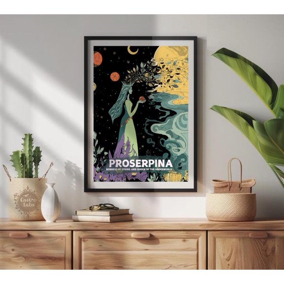 Proserpina Roman Mythology Wall Art Print, Unframed Paper Poster 8x10in