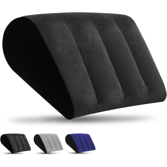 Prosixtoy Portable Wedge Pillow Inflatable Cushion - Body Positioners Lightweight Wedge Pillow for Sleeping, Leg Elevation, Use in Bed, Travel, Camping, Fast Inflating Deflation (Black)