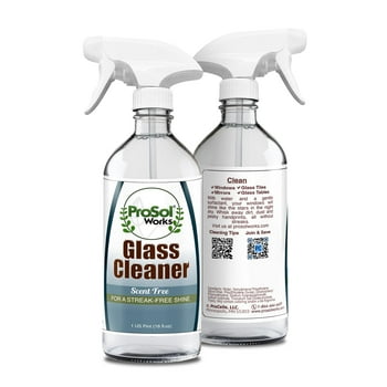 Prosol Works Glass Cleaner 16 oz - All Purpose Cleaning Spray for Glass Doors, Windows, Mirrors & Chrome Surfaces