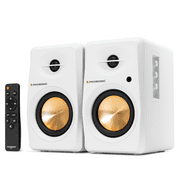 Prosonic BT30 Active Powered Wireless Bluetooth Bookshelf Speakers for for Home, Studio, Turntable, Etc 80 Watts (White)