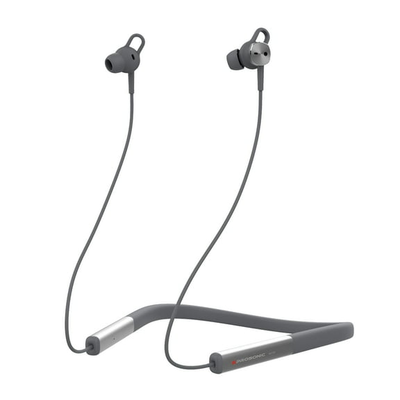 Prosonic N10 Wireless Neckband Headphones with 12mm Drivers 12 Hours Playtime HD Stereo Crystal Clear Sound IPX5 Waterproof Neck Hanging Design (Space Grey)