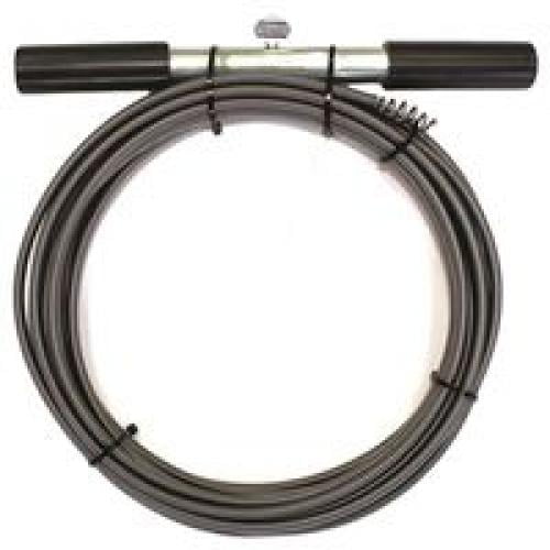 ProSource 2609881 Drain Pipe Auger, 1/4 in Dia x 25 ft L High Carbon Steel Spring Cable, Black