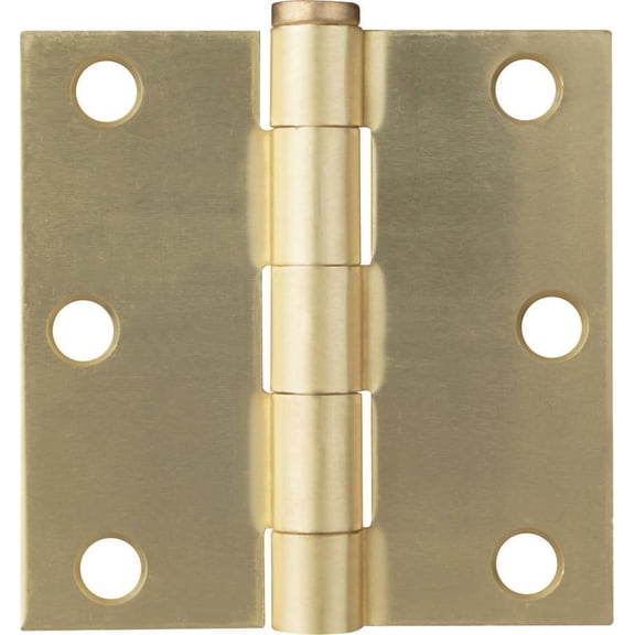 Prosource 2659357 3 x 3 in. Door Hinge Thick Leaf Steel - Satin Brass
