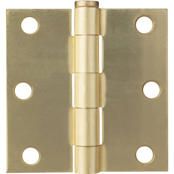 Prosource 2659357 3 x 3 in. Door Hinge Thick Leaf Steel - Satin Brass