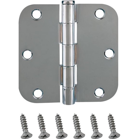 Prosource 2677193 3.5 x 3.5 in. Door Hinge Leaf Steel - Bright Chrome Plated