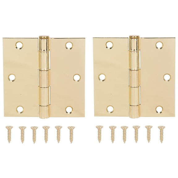 Prosource 2722486 3.5 x 3.5 in. Door Hinge, 2.2 mm Thick Leaf Steel - Bright Brass