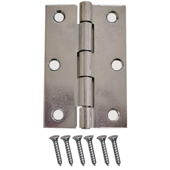 Prosource LR-051-PS Narrow Riveted Cabinet Hinge, 3" x 2", Zinc Plated, 2/Pack