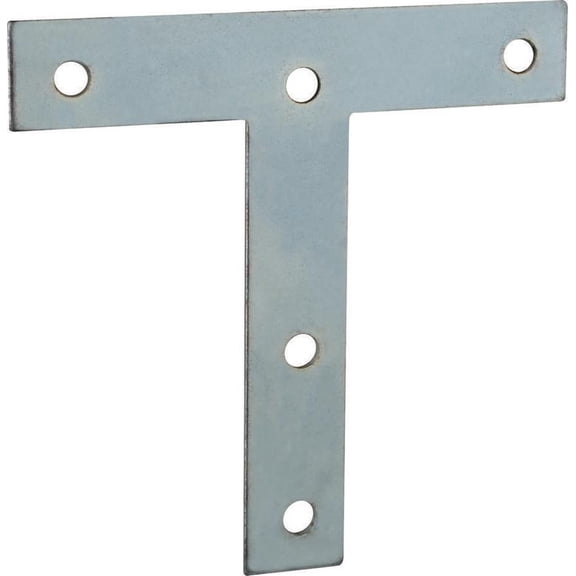 ProSource TP-Z04-C2PS T-Plate, 4 in L x 4 in W, Steel, Zinc Plated