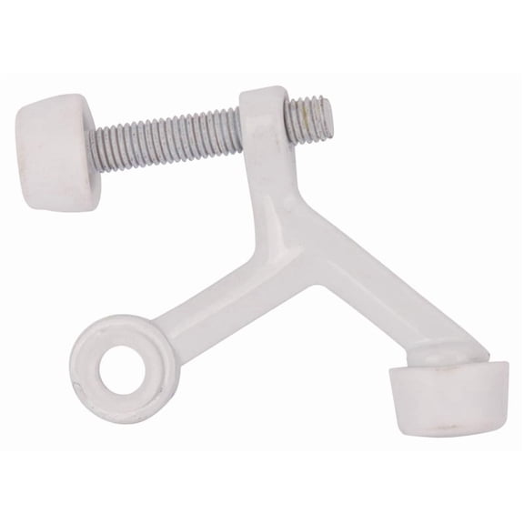 Prosource H20-B029-PS Light-Duty Hinge Pin Door Stop, 2-1/4 in Projection, Die-Cast Zinc & Plastic, White