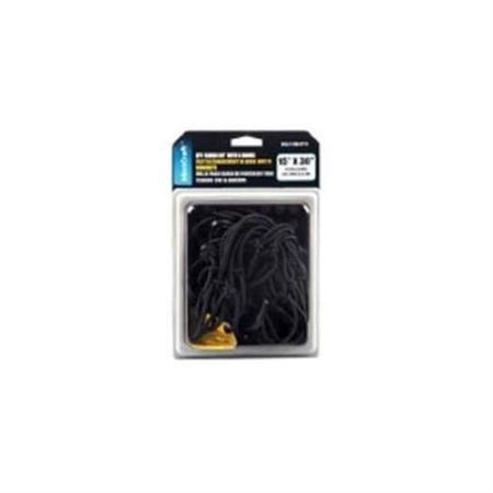 Prosource FH92105 Cargo Net, 30 in L, Hook End, Rubber, Black