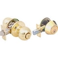 thumbnail image 1 of Prosource B37B1-PS Deadbolt and Entry Lockset, Keyed Alike Key, Brass 2 Pack, 1 of 1
