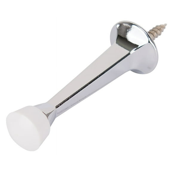 ProSource CL-208P-CH-PS Heavy-Duty Rigid Door Stop, 1 in Dia Base, 3 in Projection, Die-Cast Zinc & Plastic, Chrome
