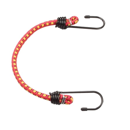 Prosource FH64013 Bungee Stretch Cord, Hook End, 13 in L, Polypropylene, Red 10 Pack