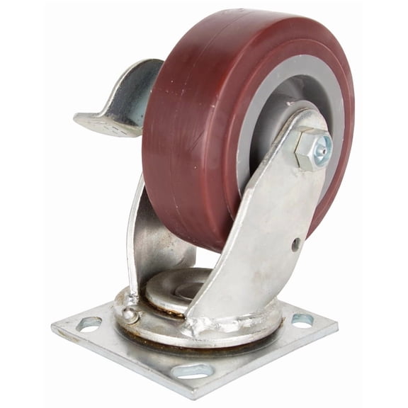 Prosource JC-P04 Swivel Caster, 5 in Dia x 2 in W Wheel, 450 lb Weight Capacity, Polyurethane Wheel