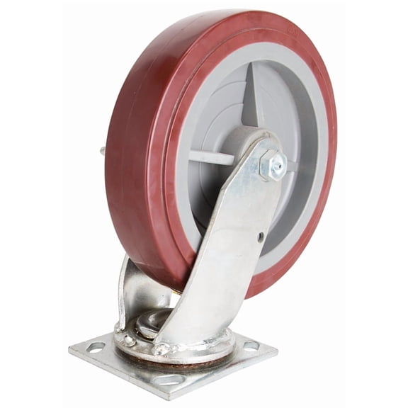 Prosource JC-P08 Swivel Caster, 8 in Dia x 2 in W Wheel, 750 lb Weight Capacity, Polyurethane Wheel