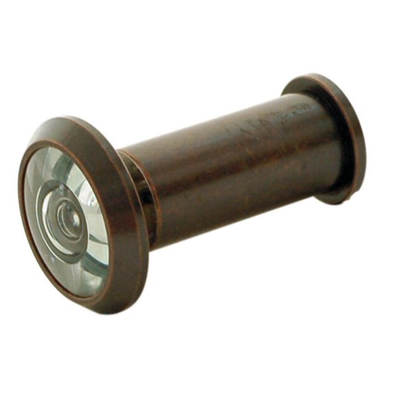 Prosource LR-002VB-PS Door Viewer, 200 deg Viewing Angle, 1-3/8 to 1-3/4 in Thick Door, Brass, Venet