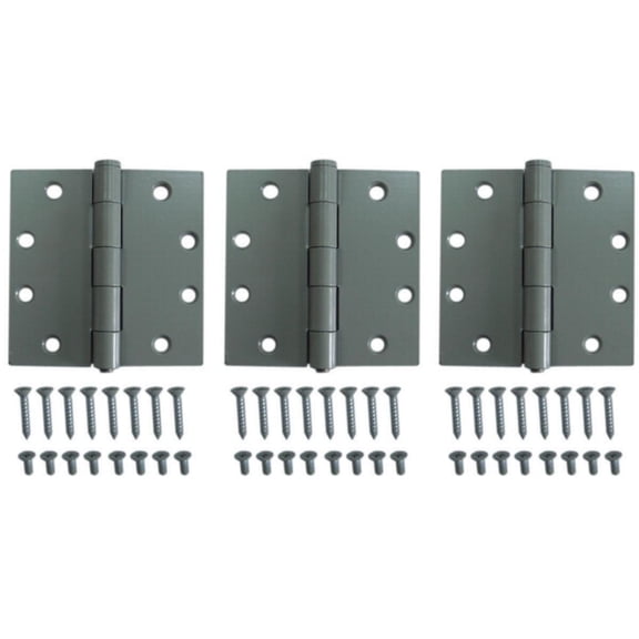 Prosource LR-017-PS Commercial Door Hinge, Grey, Steel, 4-1/2" x 4-1/2"