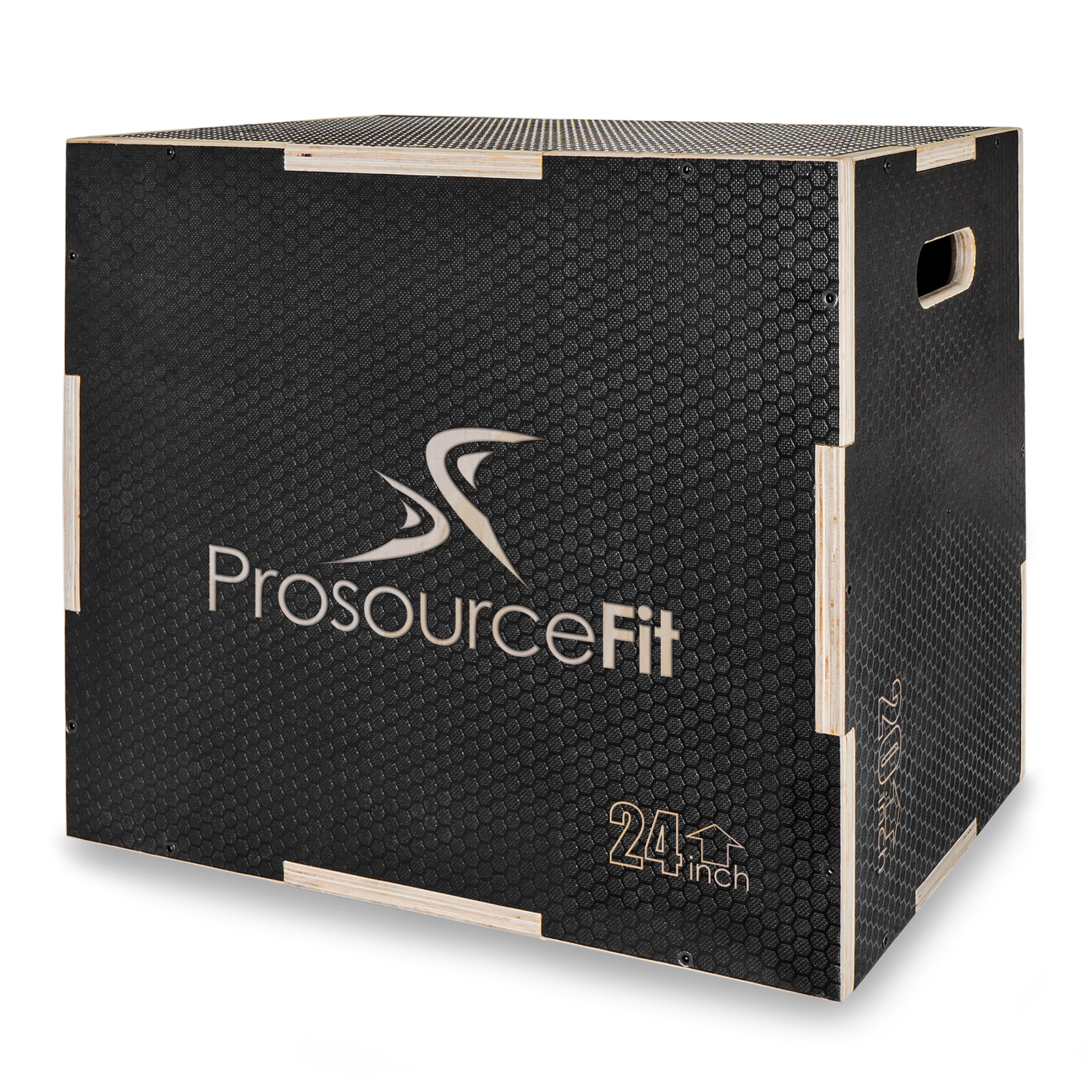 ProsourceFit Black 30x20x24 Non-Slip Wooden Plyometric Jump Box