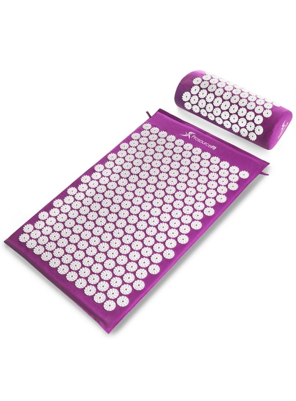 ProsourceFit Acupressure Mat and Pillow Set, Purple