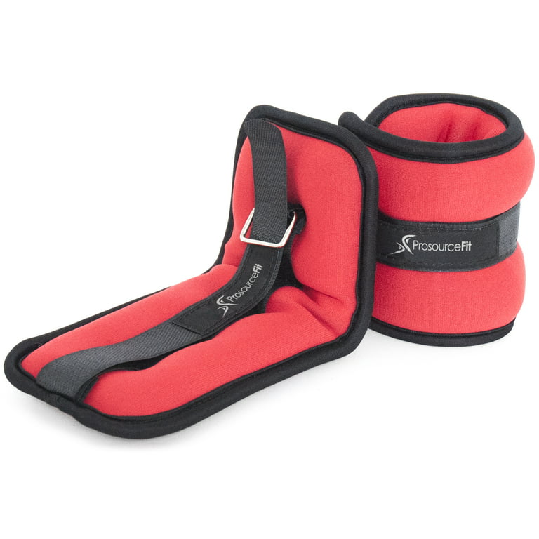 ProsourceFit Ankle Weights 1.5 lb, Set of 2, Red