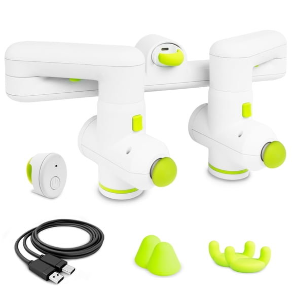 ProsourceFit Dual Pro Percussion Massage Gun for Deep Tissue Relief, Back, Neck and Muscles, White