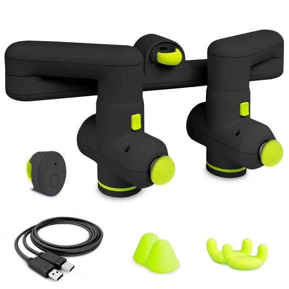 ProsourceFit Dual Pro Percussion Massage Gun for Deep Tissue Relief, Back, Neck and Muscles, Black