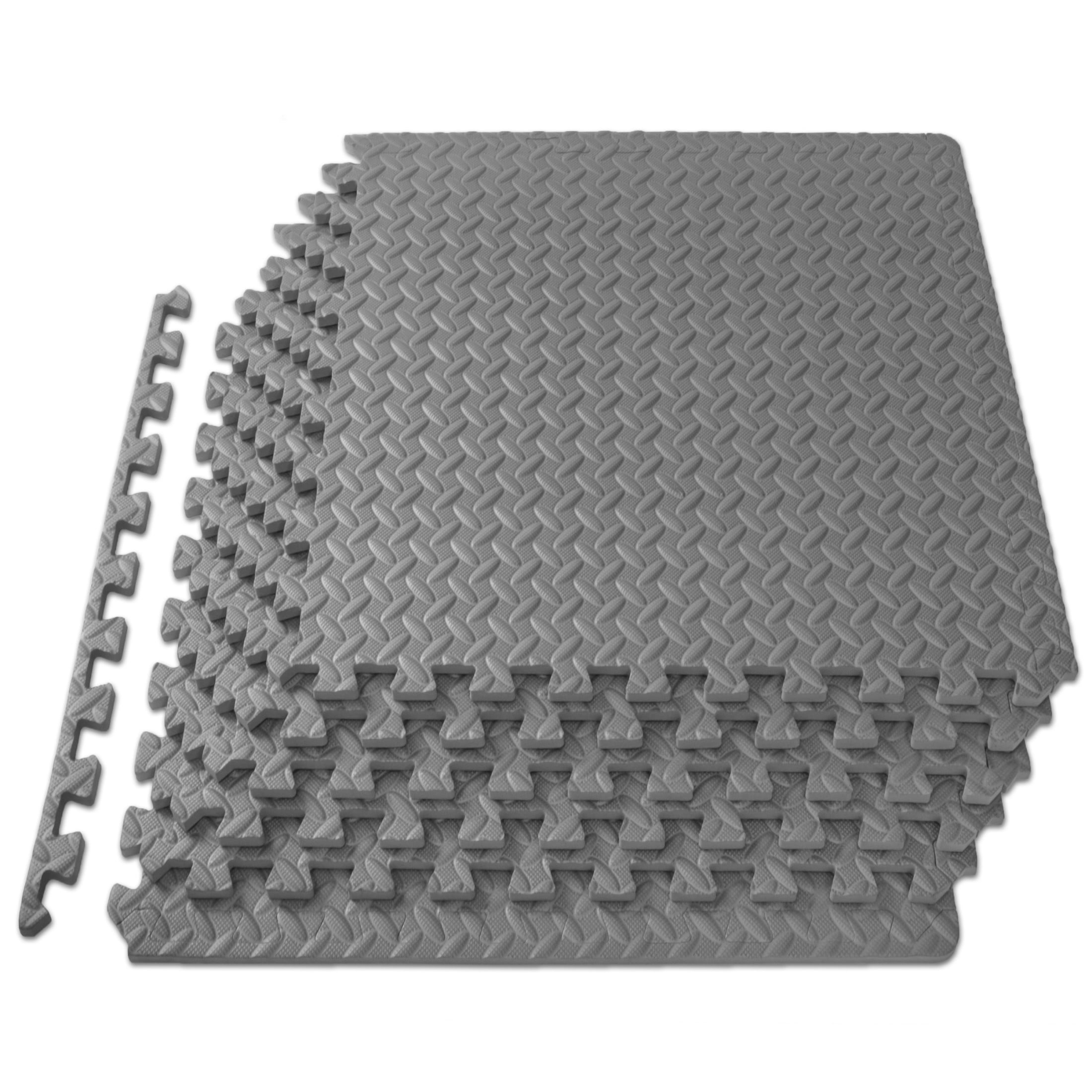 ProsourceFit Indoor Gym Flooring 1 2 in Foam Puzzle Mat Grey 24 Sq Ft 6 Tiles Walmart