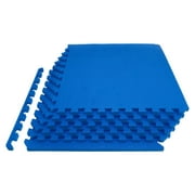 ProsourceFit Exercise Puzzle Mat 3/4-in, Blue, 24 Sq Ft - 6 Tiles