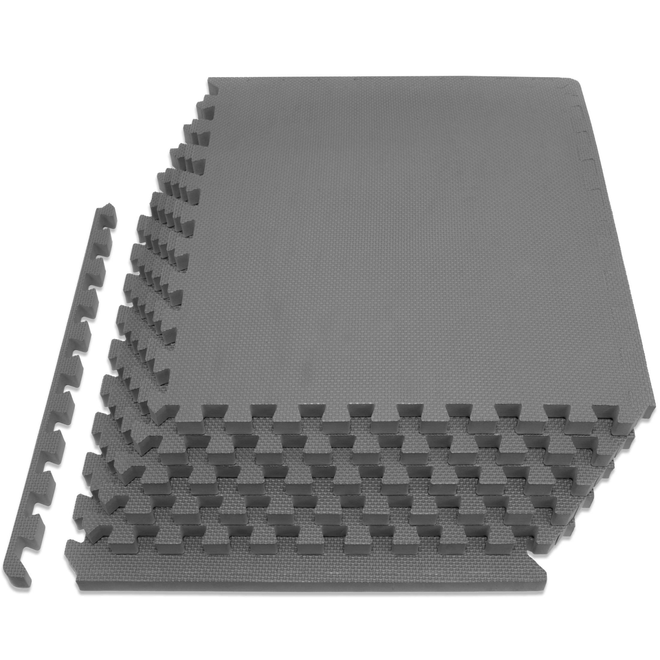 Sivan Health and Fitness Puzzle Exercise Mat High Quality EVA Foam Interlocking Tiles Blue 6 Pieces Walmart