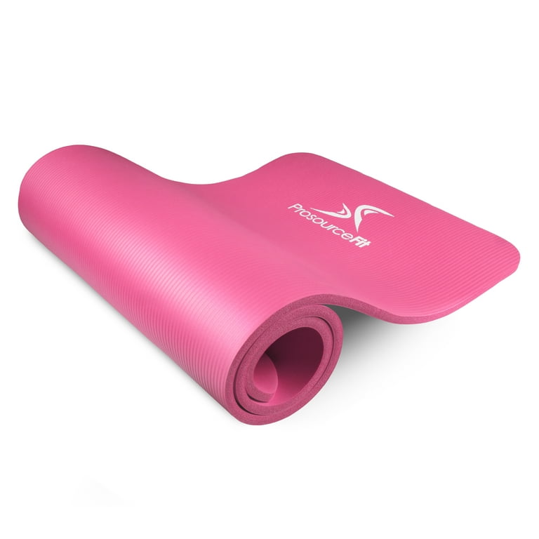 ProsourceFit Extra Thick Yoga and Pilates Mat 1/2-in, 71”L x 24”W Pink