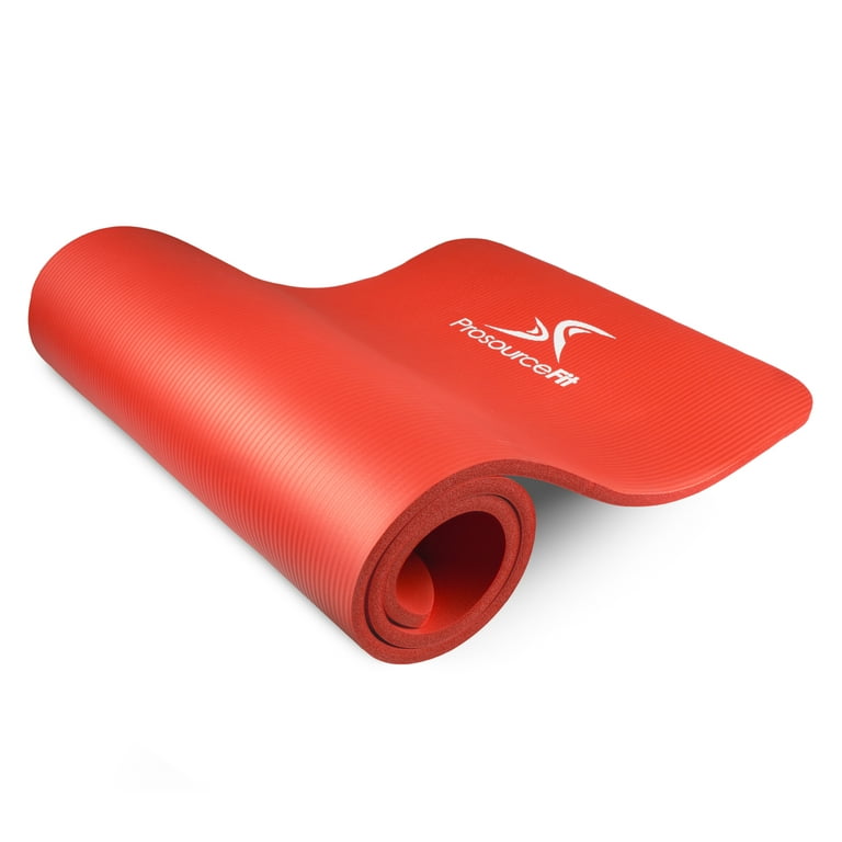 ProsourceFit Extra Thick Yoga and Pilates Mat 1/2-in, 71”L x 24”W Red