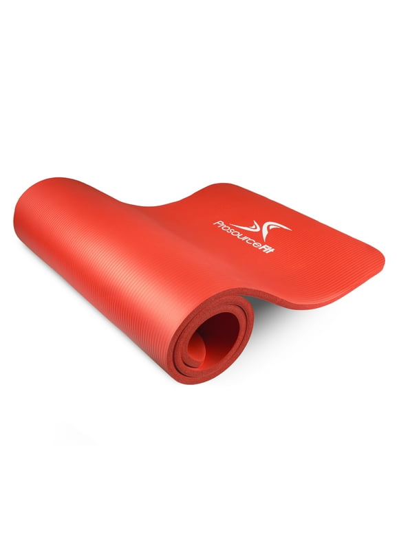 ProsourceFit Extra Thick Yoga and Pilates Mat  1/2-in, 71”L x 24”W Red