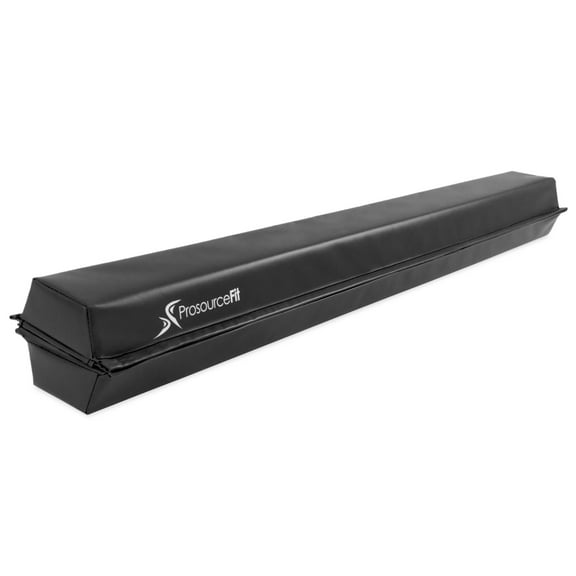 ProsourceFit Gymnastics Balance Beam, 9ft Long Folding Floor Beam, Black