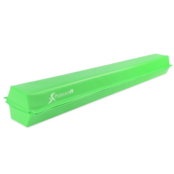 ProsourceFit Gymnastics Balance Beam, 9ft Long Folding Floor Beam, Green