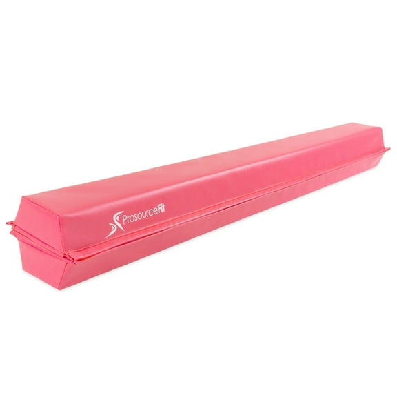ProsourceFit Gymnastics Balance Beam, 9ft Long Folding Floor Beam, Pink