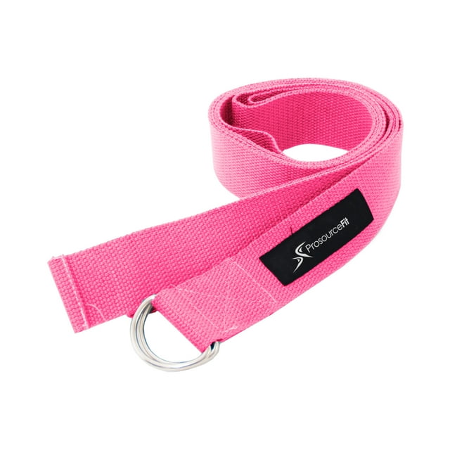 ProsourceFit Metal D-Ring 8 Ft Yoga Strap for Support & Stretching