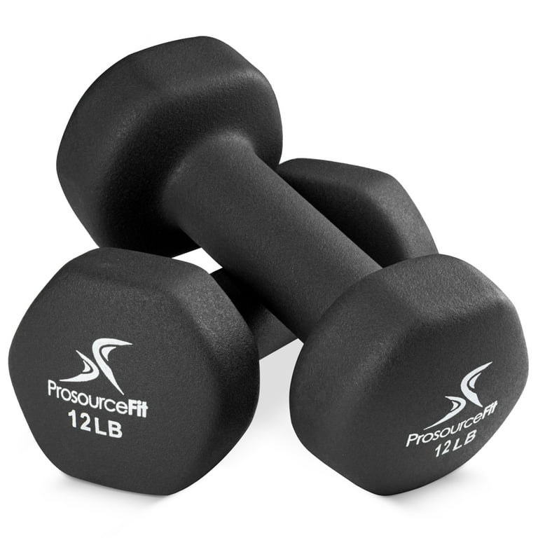 ProsourceFit Set of Two Neoprene Dumbbells Coated for Non Slip Grip 12 lb