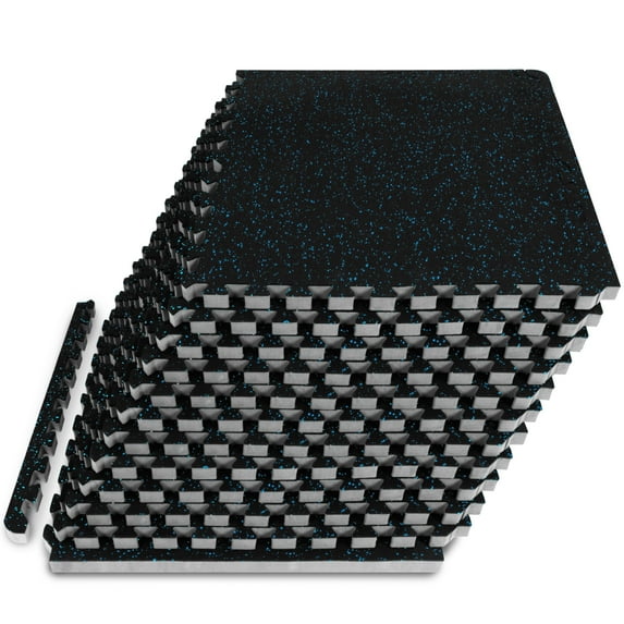 ProsourceFit Rubber Top Exercise Puzzle Mat 3/4-in, EVA Foam & Rubber Tiles