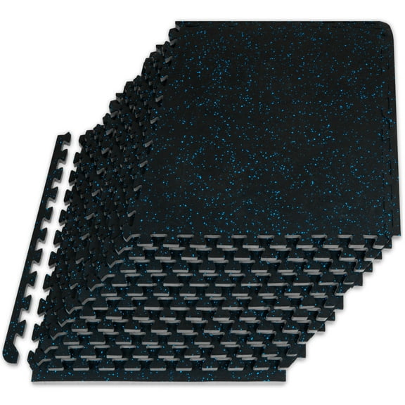 ProsourceFit Rubber Top Exercise Puzzle Mat ½-in, EVA Foam & Rubber Tiles for Home Gym