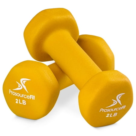 ProsourceFit Set of 2 Neoprene Dumbbell Coated for Non-Slip Grip, 2 lb